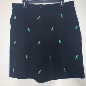 EP Pro Golf Shorts Women’s Size 14 Black W/ Embroidered Parrots